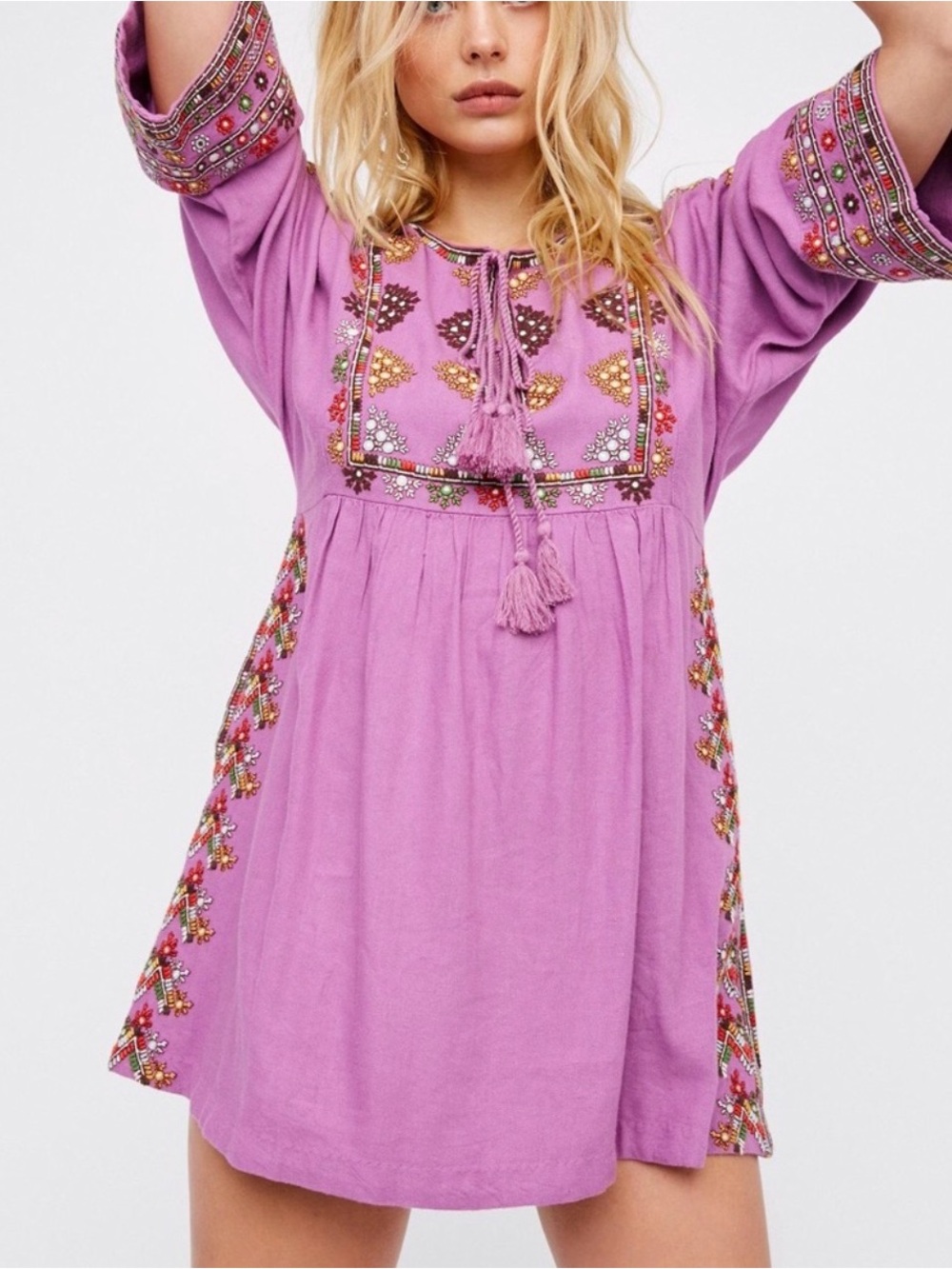 NWOT Free People Starlight Mini Embroidered Boho Dress Size XS